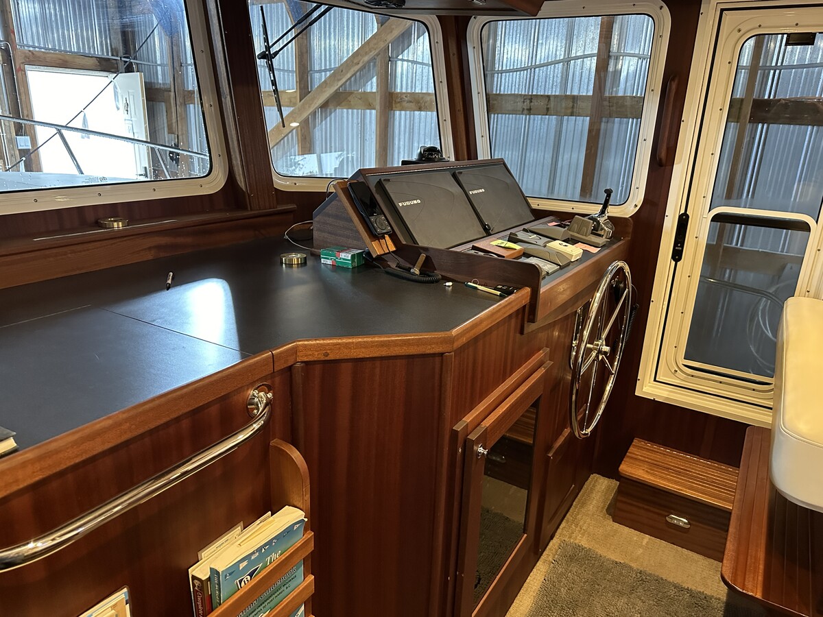 Boat pilothouse where Nick tested iSocket placement for better cellular signal while monitoring engine room temperature and shore power.