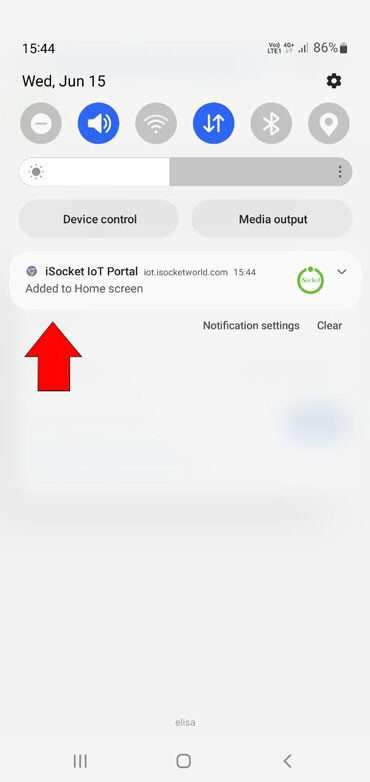 iSocket Android app installed
