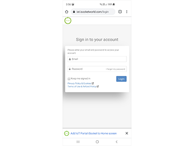 How to install Progressive Web App (PWA) for iSocket IoT Portal on Android - Step 1